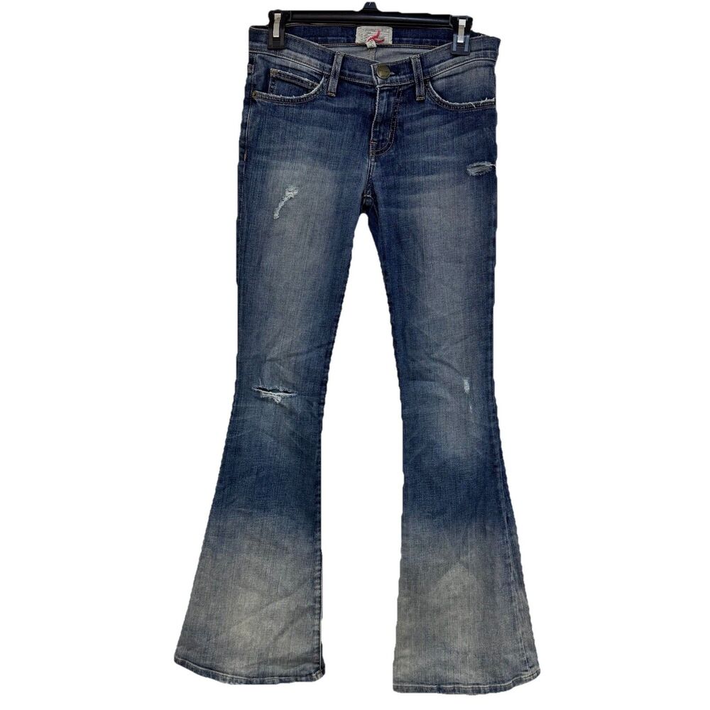 CURRENT ELLIOTT Jeans 25 Slim Flare 1970s Low Rise Bell Homested Destroy Grunge